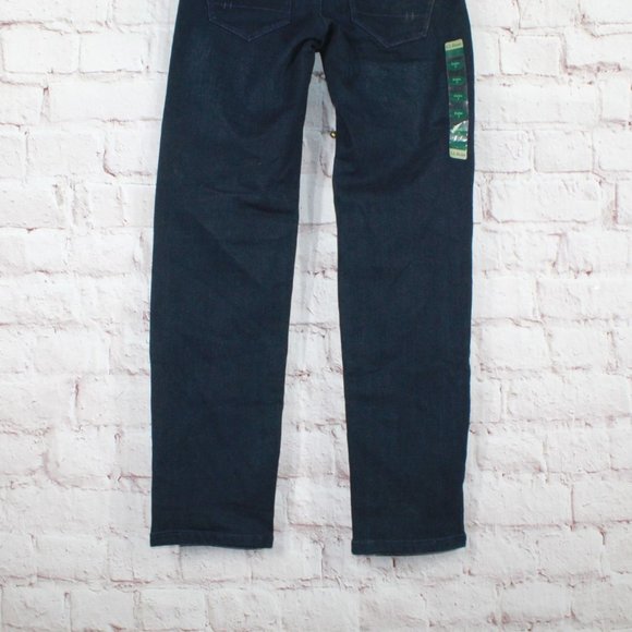 NWT! LL Bean Blue Dark Washed Low Rise Straight Leg Stretch Jeans 2 Pet - Picture 4 of 9